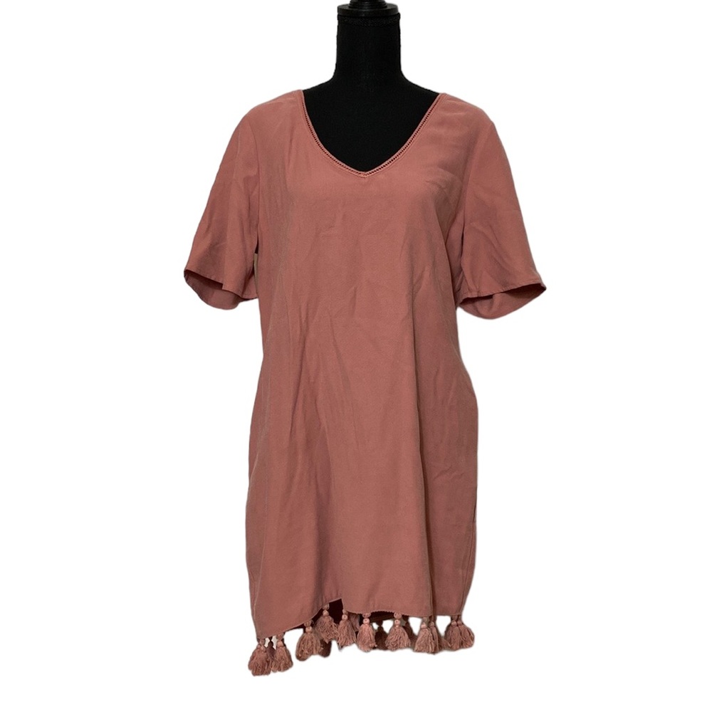 Fate Mauve Shift Pocket Tassel Dress M